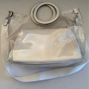 Banana Republic Transparent White Women's purse/tote (set of two bags).